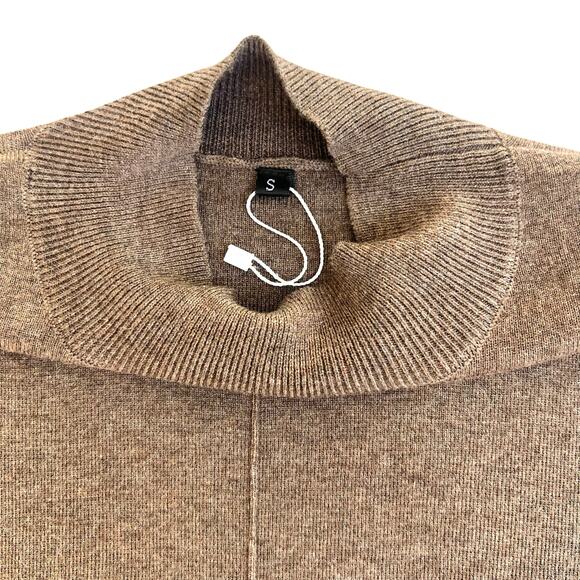 Arach & Cloz Mock Neck Sleeveless Sweater Vest Brown Size S Retail $95 - Picture 2 of 7